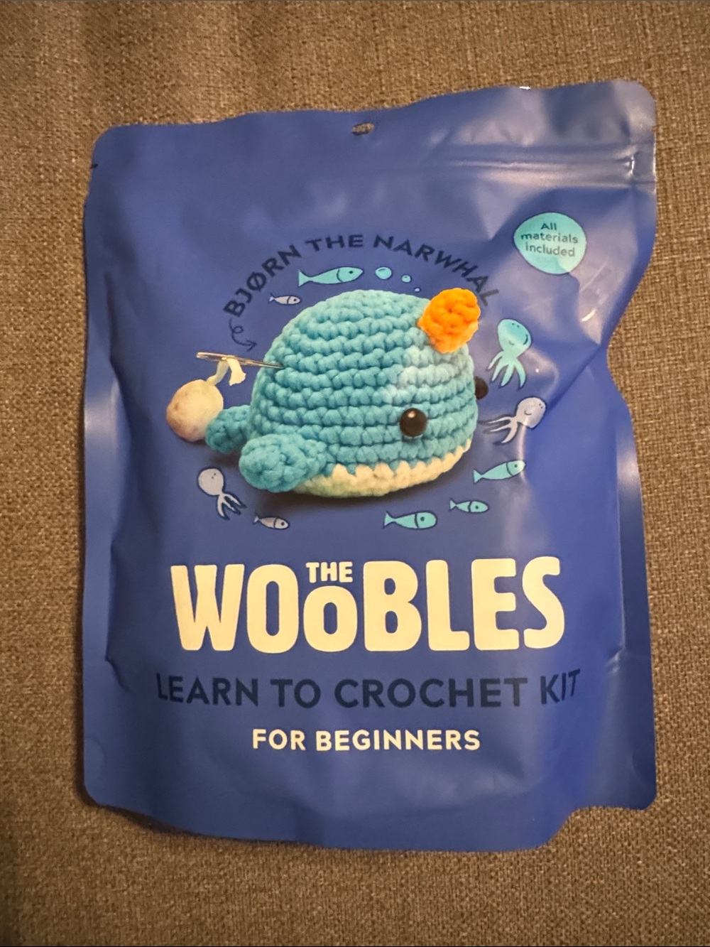 The Woobles "Bjorn the Narwhal" Crochet Kit